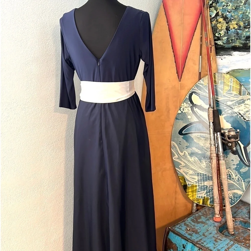 💙Alfred Sung,Timeless,Stunning Simple Elegance,Rich Navy,Mint Condition,Size 14 - Picture 6 of 15